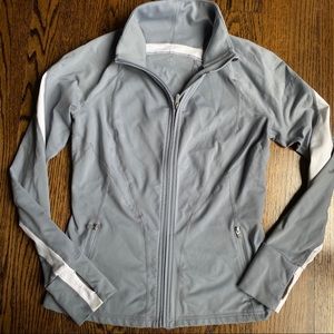 Gap Fit Zip Up Track Jacket w Thumb Holes EUC